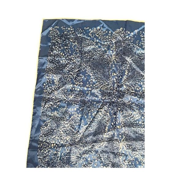 Vintage Men's Pocket Square Hanky Business Party Handkerchief 100% Acetate Blue - Picture 3 of 4